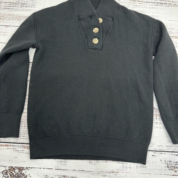 Tommy John Size Medium Black Loungewear Henley Sweater - Picture 5 of 13